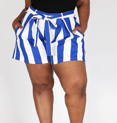 Plus Striped Shorts