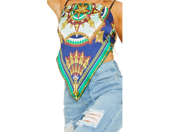 Satin Bandana Top- Green